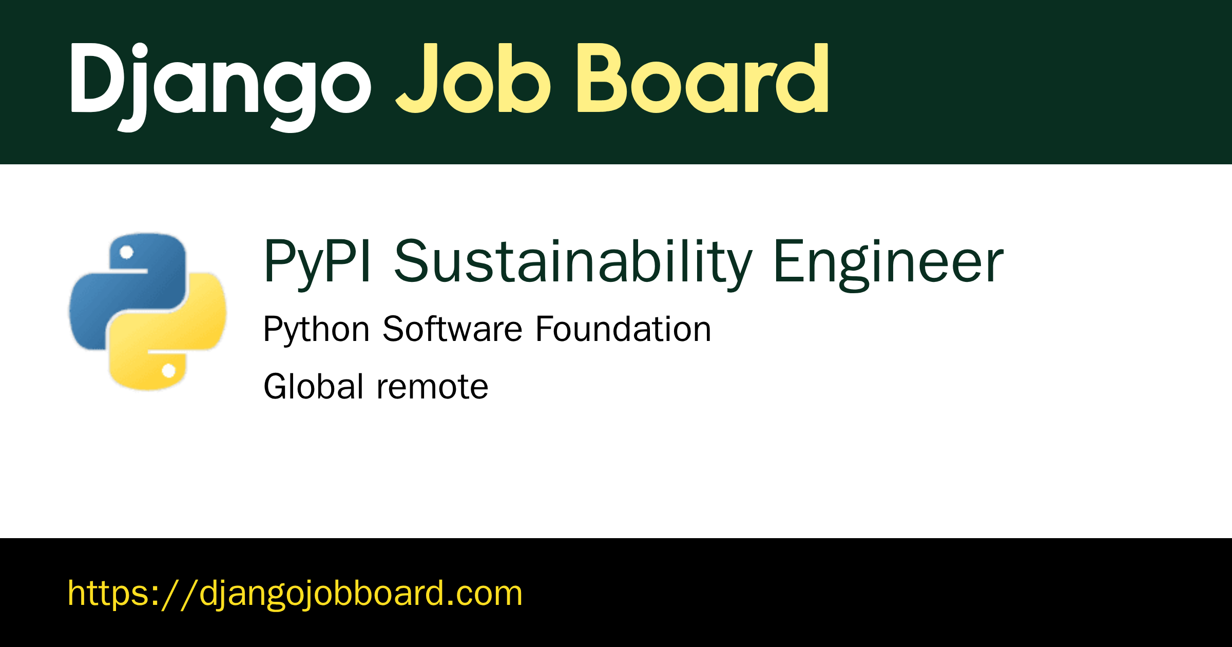 PyPI Sustainability Engineer at Python Software Foundation