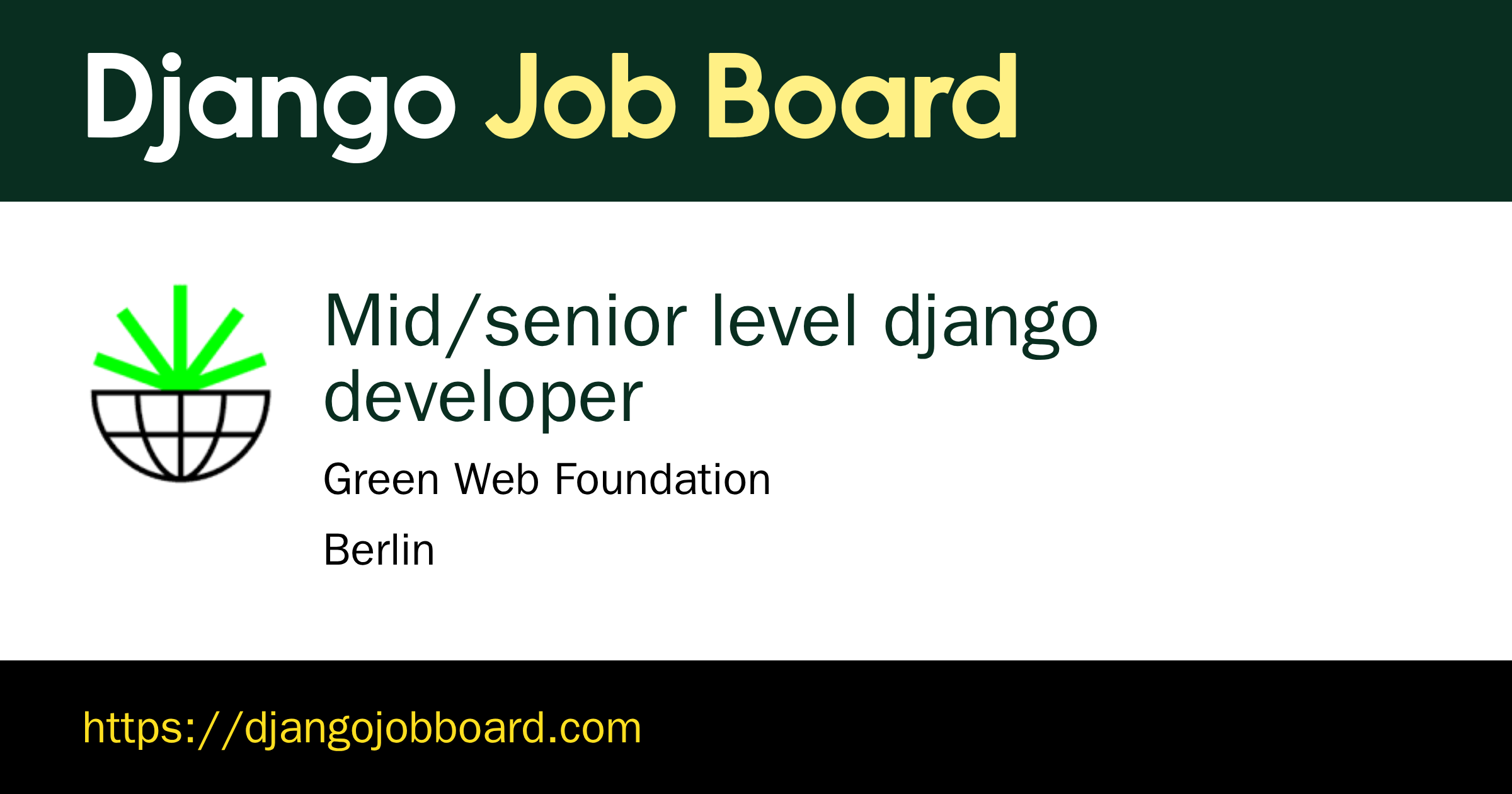 Mid/senior level django developer at Green Web Foundation