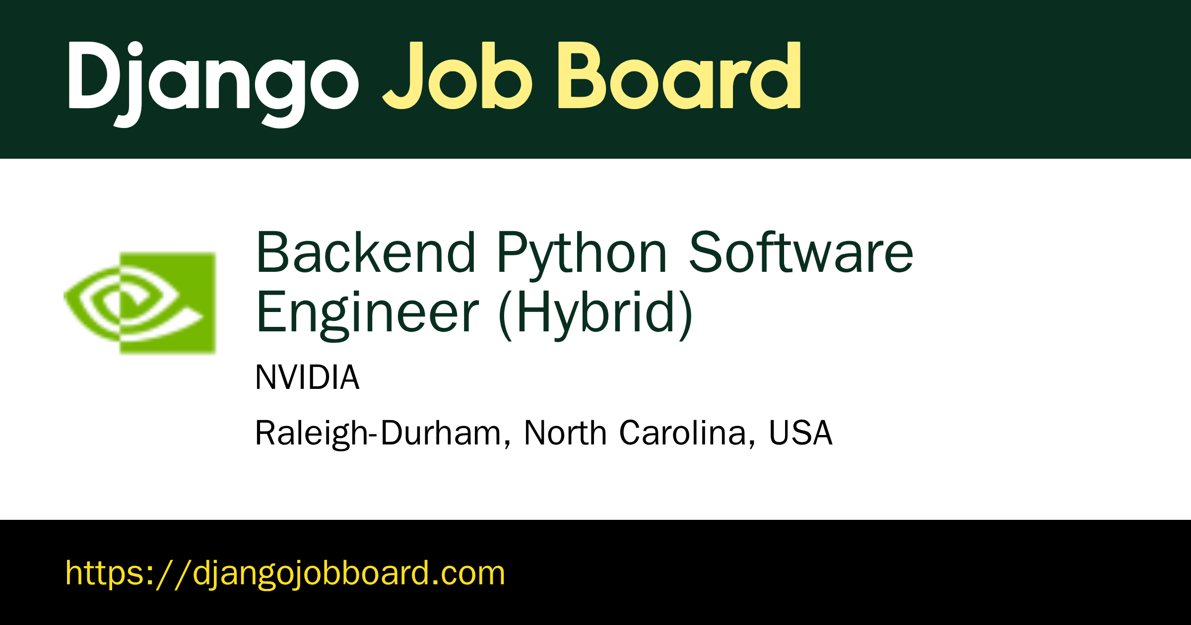 Backend Python Software Engineer (Hybrid) at NVIDIA