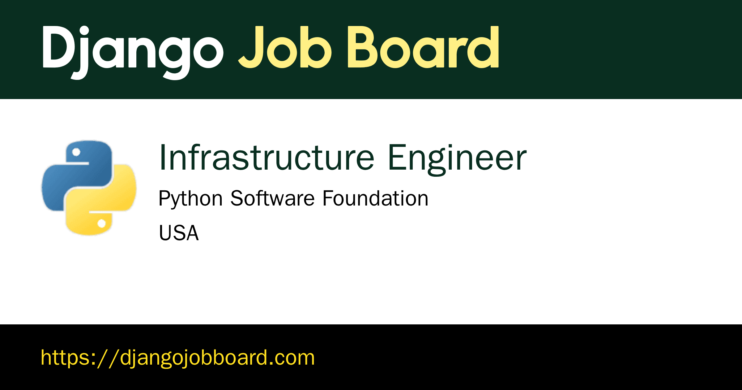 Infrastructure Engineer at Python Software Foundation